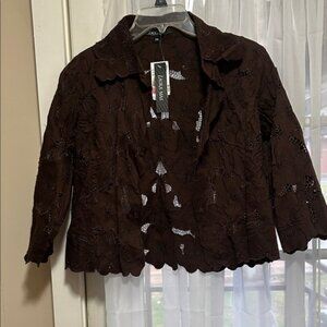 Lapis Women's Elegant Brown Floral Jacket